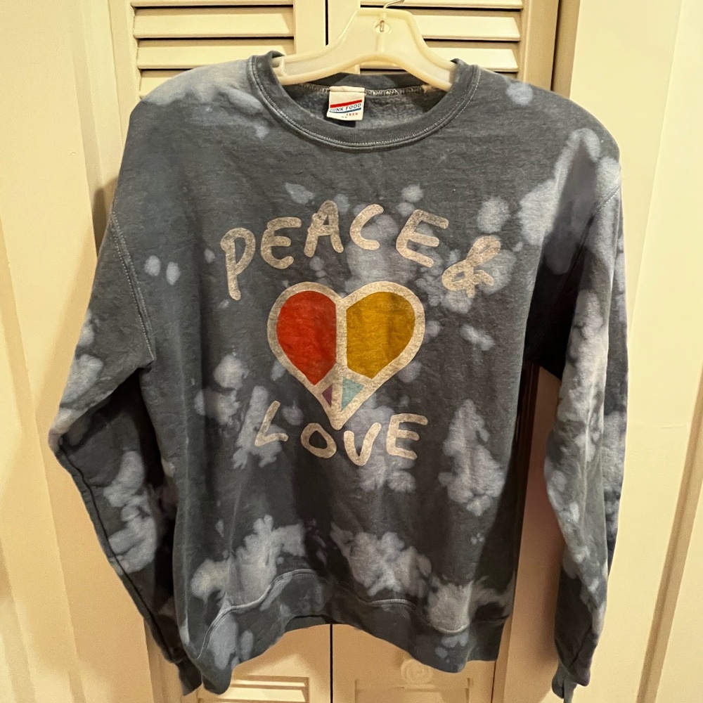 Tie Dye Throw and Go Peace & Love Sweatshirt